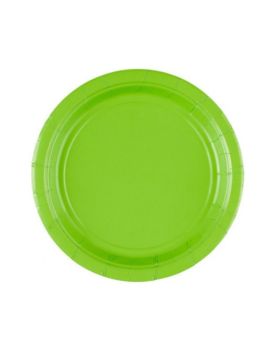Kiwi Green Paper Dessert Plates 18cm, pk8