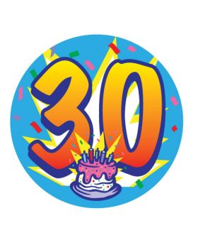 Large 30 Birthday Badge