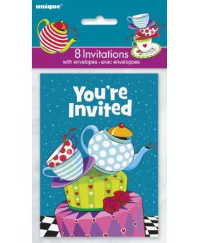 Mad Hatter Tea Party Invites pk8