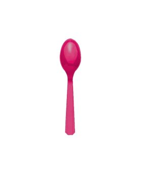 20 Magenta Pink Plastic Spoons