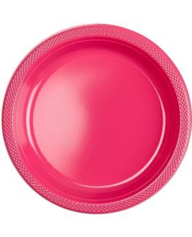 20 Magenta Pink Plastic Plates