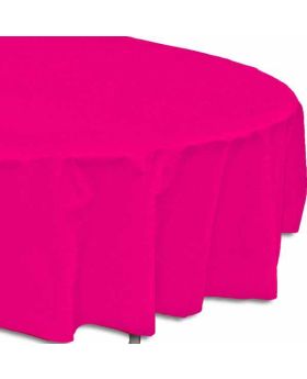 Magenta Round Plastic Tablecover