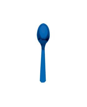 20 Marine Blue Plastic Spoons