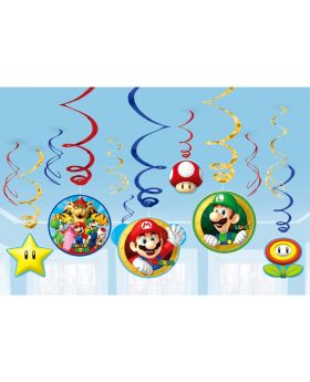 12 Super Mario Swirl Decorations
