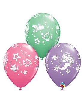 6 Merry Mermaid & Friends Latex Balloons