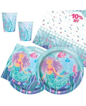 Mermaid Party Tableware Pack for 16