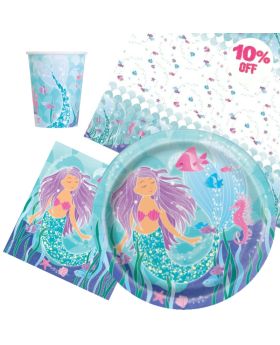 Mermaid Party Tableware Pack for 8