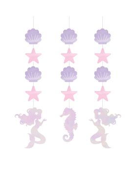 3 Mermaid Shine Hanging Cutouts