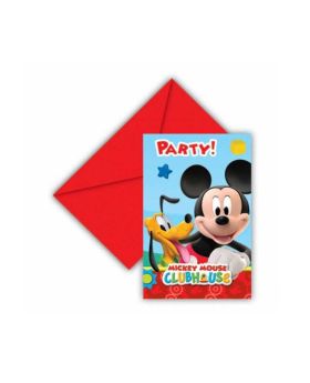 Playful Mickey Mouse Party Invitations, pk6