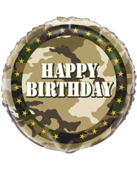 Military Camo Happy Birthday Foil Balloon