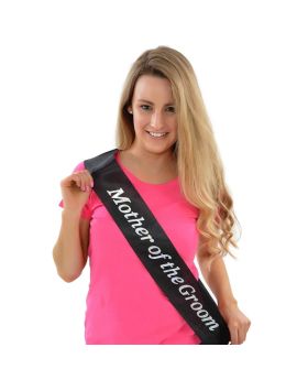 Black & Silver Hen Party Mother of the Groom Sash