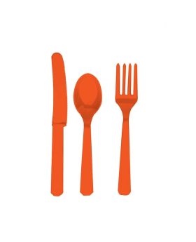 Orange Cutlery Set for 8