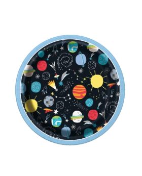 Outer Space Party Plates 17m, pk8