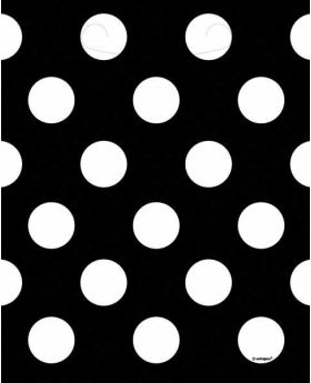 Midnight Black Polka Dot Party Lootbags 8pk