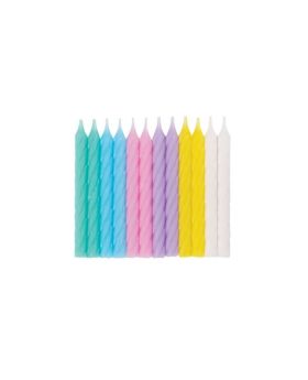 Pastel Assorted Colours Candles, pk24