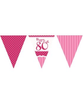 Perfectly Pink Age 70 Flag Banners
