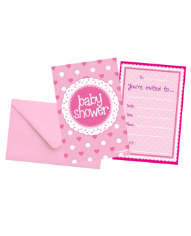 8 Pink Baby Shower Invitations
