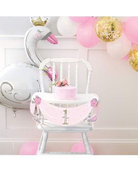 Ballerina Pink & Gold 1st Birthday Party High Chair Decorating Kit