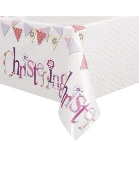 Christening Pink Bunting Tablecover