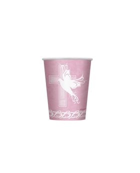 8 Dove Cross Pink Party Cups