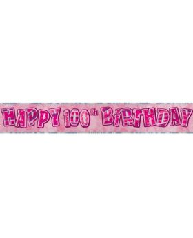 Pink Age 100 Party Banners