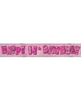 Pink Age 14 Party Banners