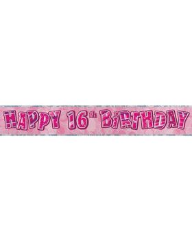 Pink Age 16 Party Banners