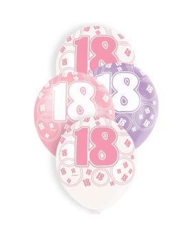 Pink Age 18 Latex Balloons