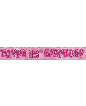 Pink Age 18 Party Banners