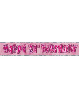 Pink Age 21 Party Banners