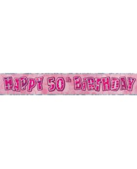 Pink Age 50 Party Banners