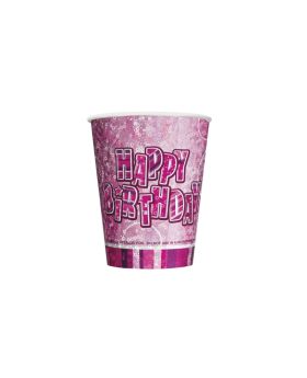 8 Pink Glitz Prismatic Party Cups