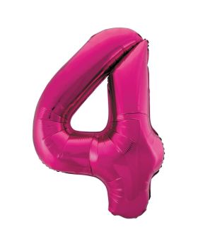 Pink Glitz Number Foil Balloon - 4