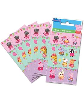 6 Peppa Pig Carnival Party Bag Sticker Sheets