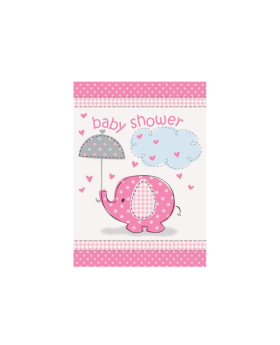 Umbrellaphants Pink Baby Shower Invitations