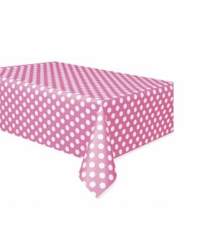 Hot Pink Polka Dot Party Tablecover