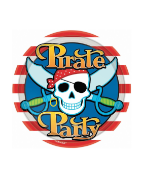 Pirate Party Plates 18cm, pk8