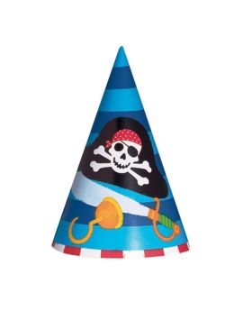 Pirate Treasure Cone Hats 8pk