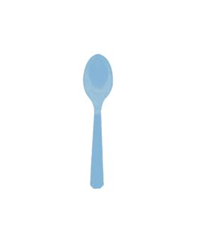 Powder Blue Re-usable Plastic Spoons, pk20