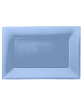 Powder Blue Plastic Serving Trays