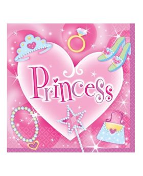 16 Pink Princess Party Napkins