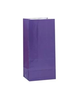 Purple Paper Party Bags, pk12
