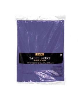 Purple Plastic Table Skirt