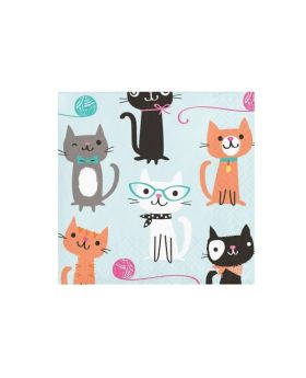 16 Purrfect Party Beverage Napkins