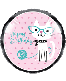 Purrfect Party Happy Birthday Foil Balloon 18"