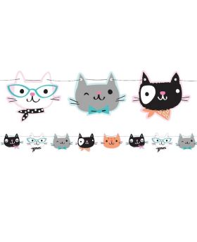 Purrfect Party Shaped Ribbon Banner