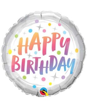 Happy Birthday Rainbow Foil Balloon 18"
