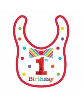 Rainbow 1st Birthday Fabric Bib