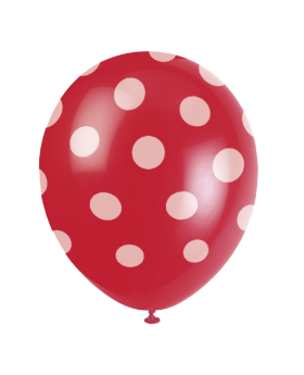 Red Polka Dot Latex Balloons 12"