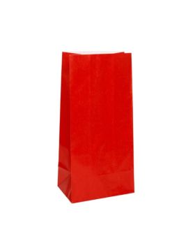 12 Red Paper Party Bags
